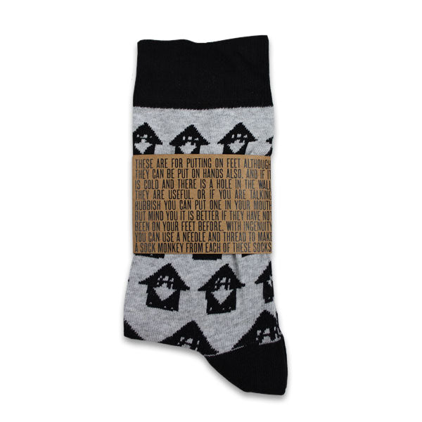 DOWN IS THE NEW UP GREY SOCKS